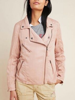 Anthropologie Marrakech Ronika Blush Pink Biker Jacket